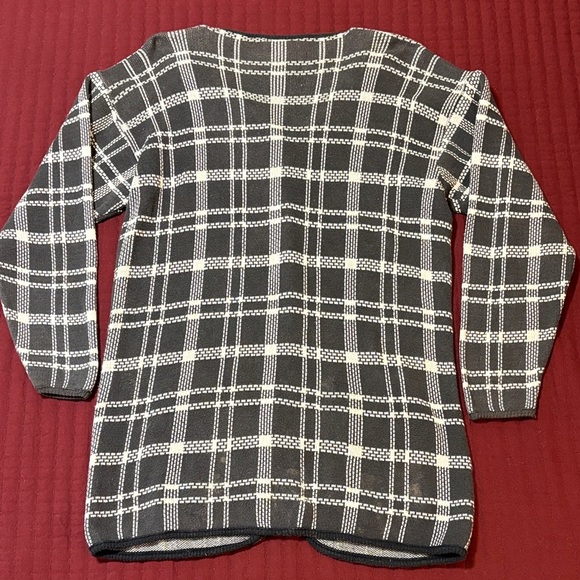 Vintage Made in US Diane Von Furstenberg Black/White Knit Cardigan Size Small - Picture 2 of 12